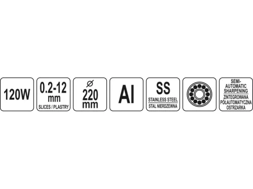 YATO YG-03110 GASTRO Hússzeletelő 120 W 220 mm alu