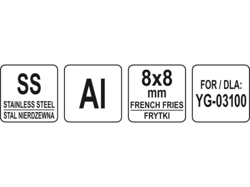 YATO YG-03150 GASTRO Hasábvágó tárcsa 8 x 8 mm