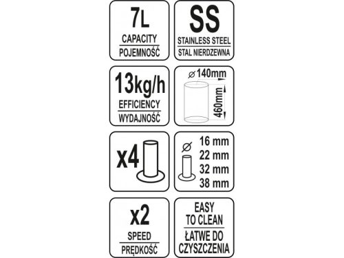 YATO YG-03370 GASTRO Kolbásztöltő 7 liter inox
