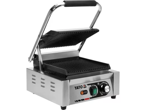 YATO YG-04555 GASTRO Kontaktgrill 320 mm 1800 W bordázott sűtőlap