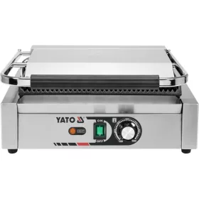   YATO YG-04557 GASTRO Kontaktgrill 440 mm 2200 W bordázott sütőlap
