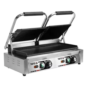   YATO YG-04560 GASTRO Dupla kontakt grill 580 mm 3600 W bordázott sütőlap