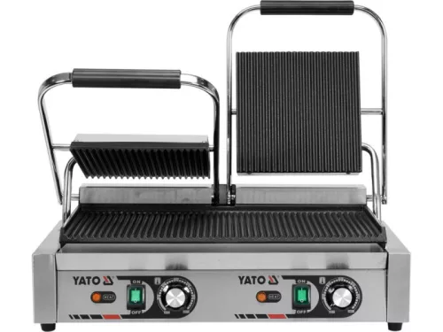 YATO YG-04560 GASTRO Dupla kontakt grill 580 mm 3600 W bordázott sütőlap