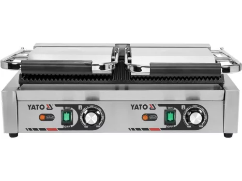 YATO YG-04560 GASTRO Dupla kontakt grill 580 mm 3600 W bordázott sütőlap