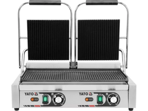 YATO YG-04560 GASTRO Dupla kontakt grill 580 mm 3600 W bordázott sütőlap