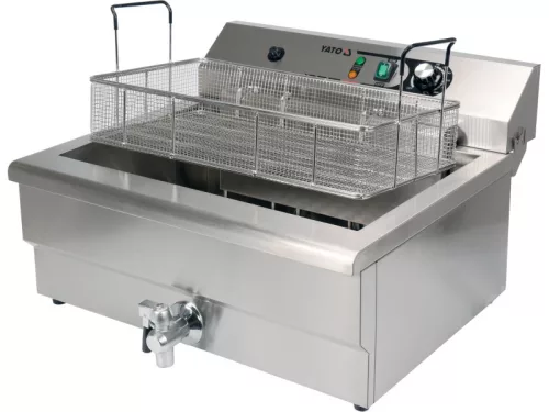 YATO YG-04641 GASTRO Asztali olajsütő 26,5 liter 6000 W leeresztőcsappal