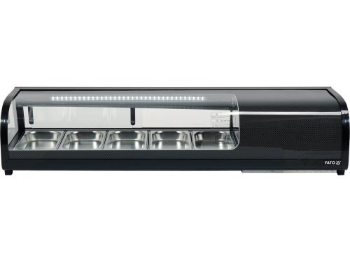 YATO YG-05001 Hűtött vitrin fekete 5X1/3 GN 1350X420X295mm