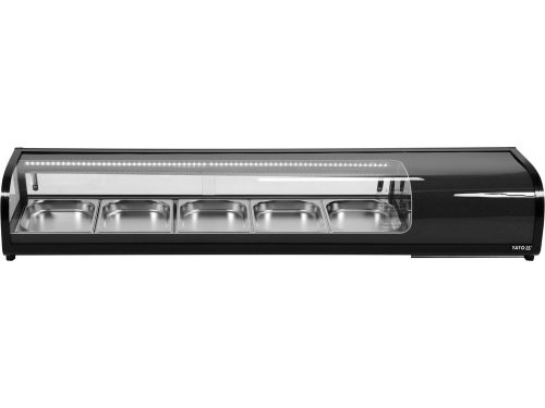 YATO YG-05005 Hűtött vitrin fekete 5x1/2GN 1800x420x295mm