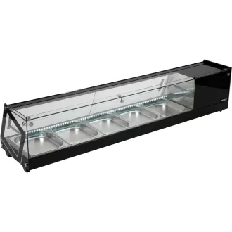 YATO YG-05007 Hűtött vitrin fekete 5x1/2 GN 1750x390x370mm