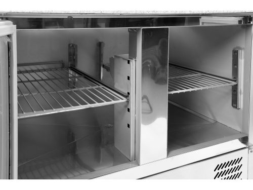 YATO YG-05255 Háromajtós rozsdamentes hűtőasztal 417L 1795x700x950mm