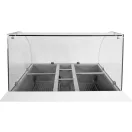 YATO YG-05260 Kétajtós rozsdamentes hűtőasztal üveg tetővel 900x700x850mm