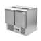 YATO YG-05262 Kétajtós rozsdamentes hűtőasztal rozsdamentes fedéllel 240L 900x700x876mm