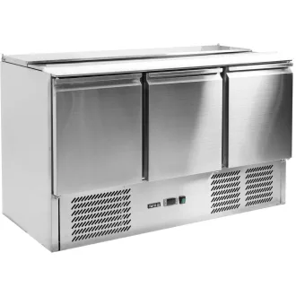   YATO YG-05290 Háromajtós rozsdamentes hűtőasztal rozsdamentes fedéllel 700-as széria 368L 1365x700x876mm