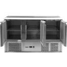 YATO YG-05290 Háromajtós rozsdamentes hűtőasztal rozsdamentes fedéllel 700-as széria 368L 1365x700x876mm