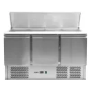 YATO YG-05290 Háromajtós rozsdamentes hűtőasztal rozsdamentes fedéllel 700-as széria 368L 1365x700x876mm