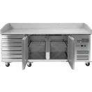 YATO YG-05310 Kétajtós hétfiókos bővíthető rozsdamentes hűtött pizzaasztal 580L 2025x800x1000mm