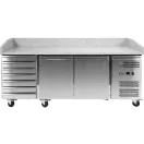 YATO YG-05310 Kétajtós hétfiókos bővíthető rozsdamentes hűtött pizzaasztal 580L 2025x800x1000mm