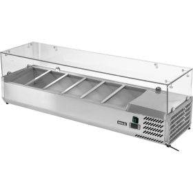   YATO YG-05321 Hűtőasztalra felszerelhető rozsdamentes hűtött vitrin 6x1/4 GN 1400x335x435mm