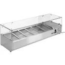 YATO YG-05321 Hűtőasztalra felszerelhető rozsdamentes hűtött vitrin 6x1/4 GN 1400x335x435mm