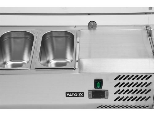 YATO YG-05323 Hűtőasztalra felszerelhető rozsdamentes hűtött vitrin 8x1/4 GN 1800x335x435mm