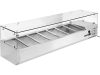 YATO YG-05331 Hűtőasztalra felszerelhető rozsdamentes hűtött vitrin 7x1/3 GN 1600x395x435mm