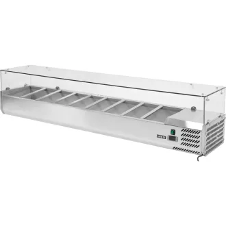   YATO YG-05332 Hűtőasztalra felszerelhető rozsdamentes hűtött vitrin 9x1/3 GN 2000x395x435mm