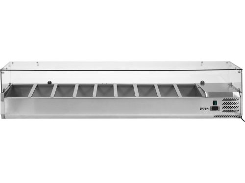 YATO YG-05332 Hűtőasztalra felszerelhető rozsdamentes hűtött vitrin 9x1/3 GN 2000x395x435mm