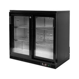   YATO YG-05356 Két toló üvegajtós palackhűtő fekete 920x515x905mm