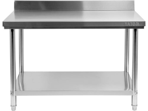 YATO YG-09022 GASTRO Inox munkaasztal alsó polccal hátsó felhajtással