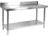 YATO YG-09025 GASTRO Inox munkaasztal alsó polccal hátsó felhajtással