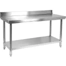 YATO YG-09025 GASTRO Inox munkaasztal alsó polccal hátsó felhajtással