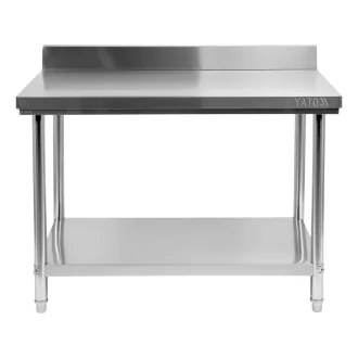   YATO YG-09030 GASTRO Inox munkaasztal alsó polccal hátsó felhajtással