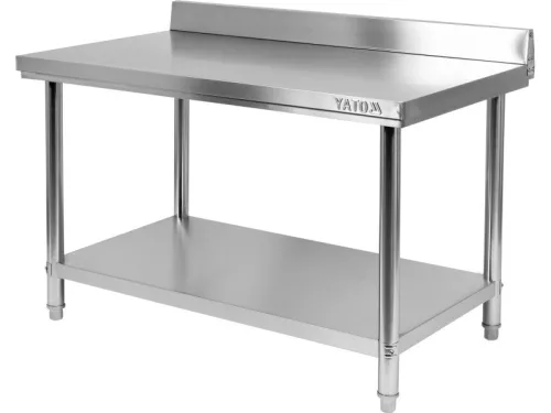 YATO YG-09035 GASTRO Inox munkaasztal alsó polccal hátsó felhajtással