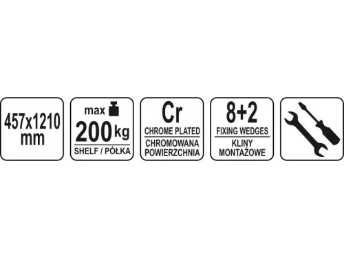YATO YG-09052 GASTRO Aluplast polc 457 x 1210 mm