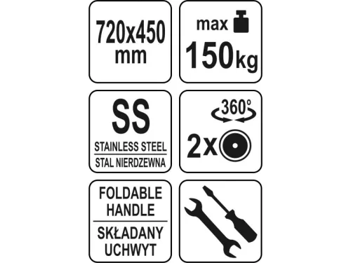 YATO YG-09080 GASTRO Áruszállító kocsi 150 kg inox