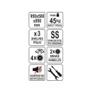 YATO YG-09096 GASTRO Zsúrkocsi 3 polcos
