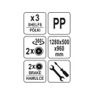 YATO YG-09100 GASTRO Zsúrkocsi 3 polcos műanyag