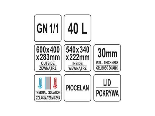 YATO Thermo láda 40 liter 600 x 400 mm GASTRO