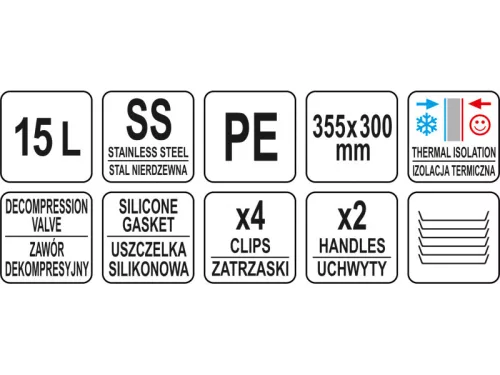YATO YG-09225 GASTRO Ételszállító badella 15 liter műanyag