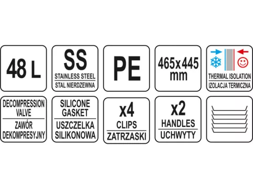 YATO YG-09227 GASTRO Ételszállító badella 48 liter műanyag