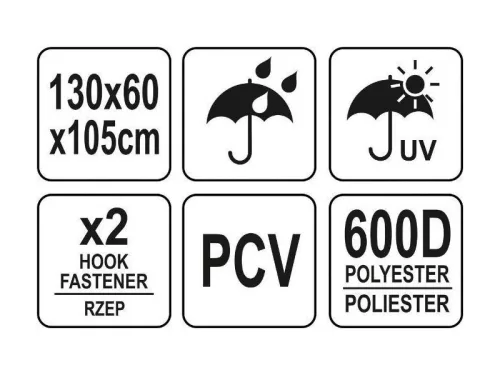 YATO YG-20050 GASTRO takaróponyva gázgrillhez 1300 x 600 x 1050 mm