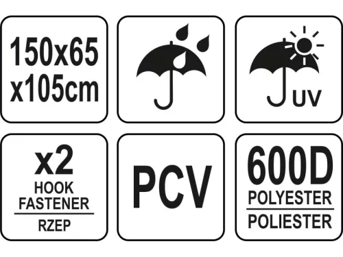 YATO YG-20051 GASTRO takaróponyva gázgrillhez 1500 x 650 x 1050 mm