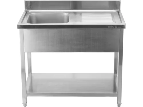 YATO YG-30900 Asztal egymedencés mosogatóval csepegtetőtálcával 1000 x 600mm