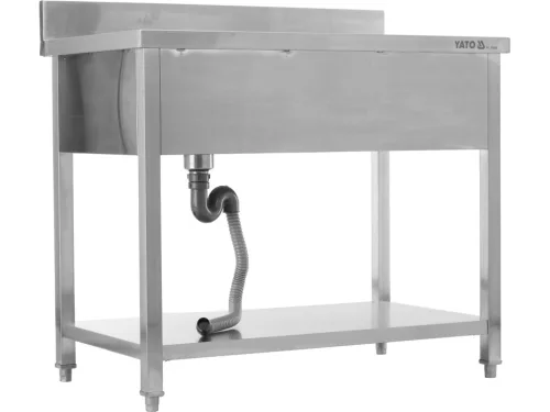 YATO YG-30900 Asztal egymedencés mosogatóval csepegtetőtálcával 1000 x 600mm