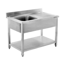   YATO YG-30901 Asztal egymedencés mosogatóval csepegtetőtálcával 1200 x 600mm