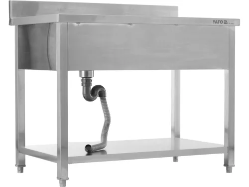 YATO YG-30902 Asztal egymedencés mosogatóval csepegtetőtálcával 1400 x 600mm