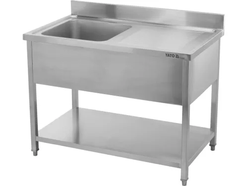 YATO YG-30903 Asztal egymedencés mosogatóval csepegtetőtálcával 1000 x 700mm
