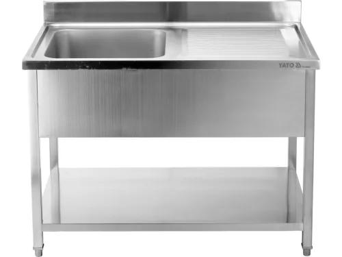 YATO YG-30903 Asztal egymedencés mosogatóval csepegtetőtálcával 1000 x 700mm