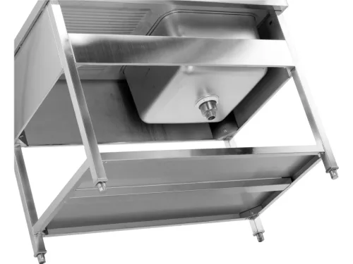 YATO YG-30903 Asztal egymedencés mosogatóval csepegtetőtálcával 1000 x 700mm