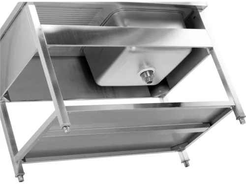 YATO YG-30905 Asztal egymedencés mosogatóval csepegtetőtálcával 1400 x 700mm